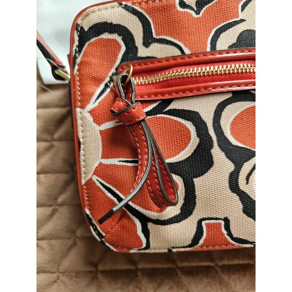 NWT Coach 25121 Poppy Floral Flower Print Scarf Crossbody w/Dust Bag, Red/Blk - Picture 6 of 13